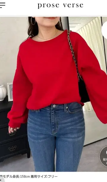 프로즈베일 / 백 메탈 속기모 맨투맨 / 레드