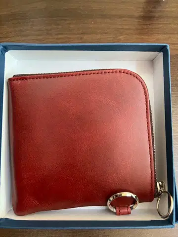 천연 가죽 L자 지퍼 지갑