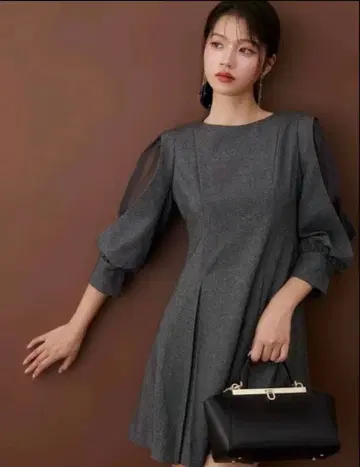 [택 포함 새상품] snidel 시어 숄더 미니 원피스 MIX