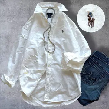 새상품급 랄프 로렌 옥스퍼드 셔츠 포니 자수 화이트