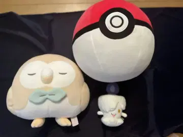 포켓피스 봉제 인형 모쿠로 몬스터볼 꼬마돌 3세트와 덤