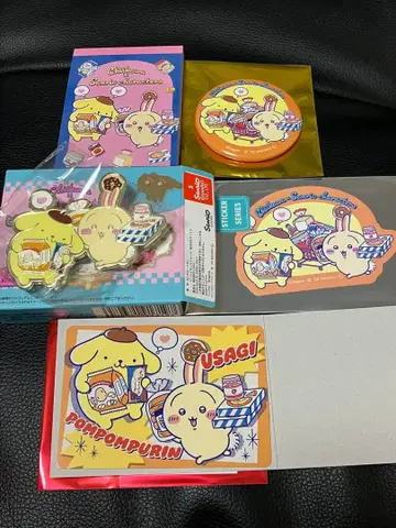 치이카와 x 산리오 캐릭터즈 폼폼푸딩 토끼 5종 세트