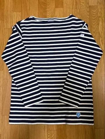 오르치발 긴팔 보더 바스크 셔츠 네이비 x 화이트 사이즈 2