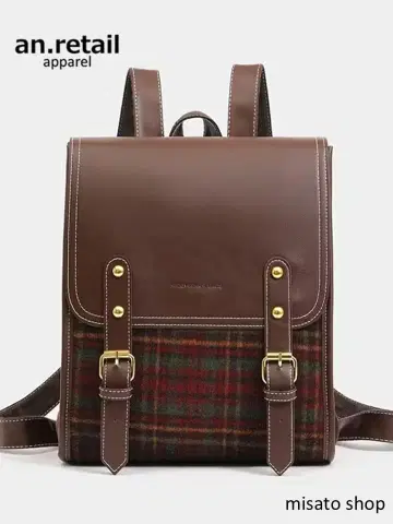 여성용 대용량 체크 무늬 백팩 캐주얼 패션 백팩