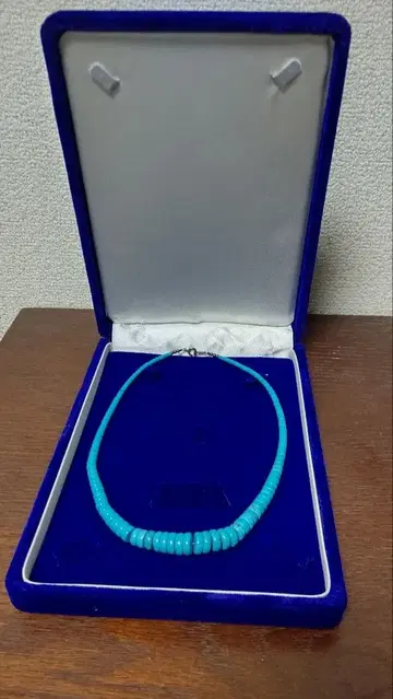 목걸이 박스형 검 액세서리 목걸이 터콰이즈 블루 비즈
