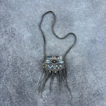 빈티지 자수 거울 장식 프린지 숄더백 보헤미안 민족