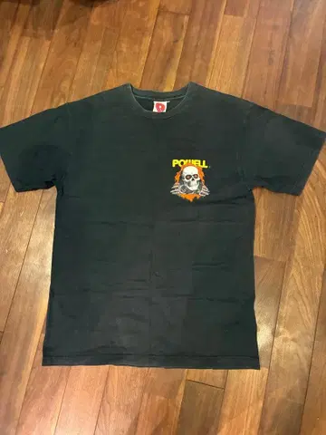 POWELL 스컬 디자인 T셔츠 블랙 M