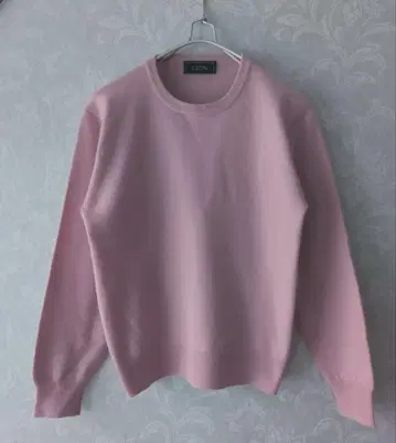 [LEON] 캐시미어 100% 핑크 긴팔 니트 스웨터 M 사이즈