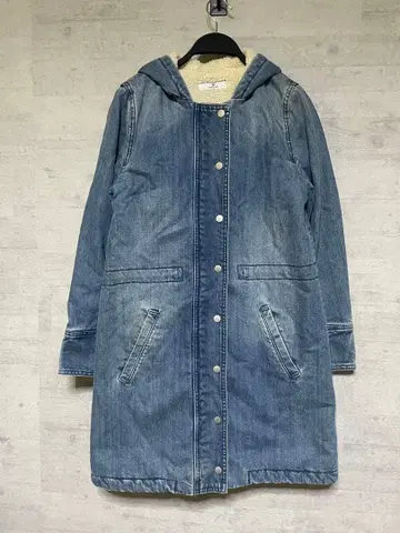 귀여운 어반 리서치 서니 라벨 데님 보아 후드 자켓 코트