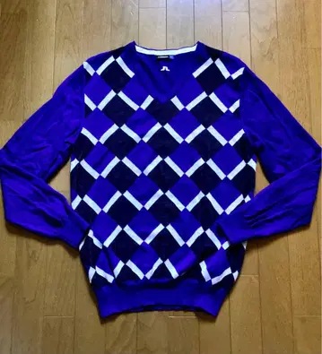 J. 린드버그 변형 아가일 긴팔 스웨터 L