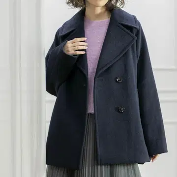 울 캐시미어 블렌드 미들 피 코트