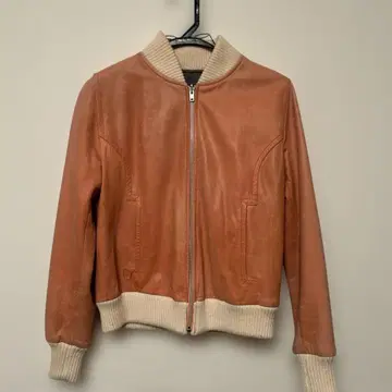 핑크 가죽 자켓 아우터 리버서블 Banner Barrett