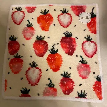 페일러 FEILER 스트로베리 도트 딸기 무늬 손수건