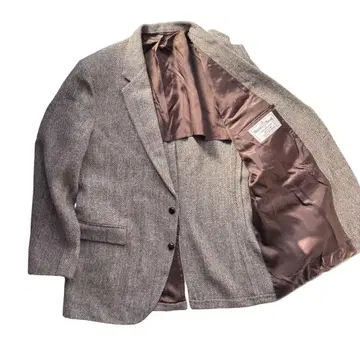 80s 미국제 해리스 트위드 울 테일러드 자켓 새상품급