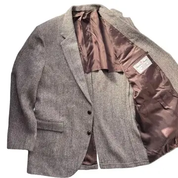 80s 미국제 해리스 트위드 울 테일러드 자켓 새상품급