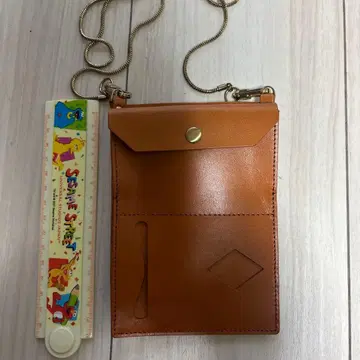 오렌지 가죽 스마트폰 숄더백