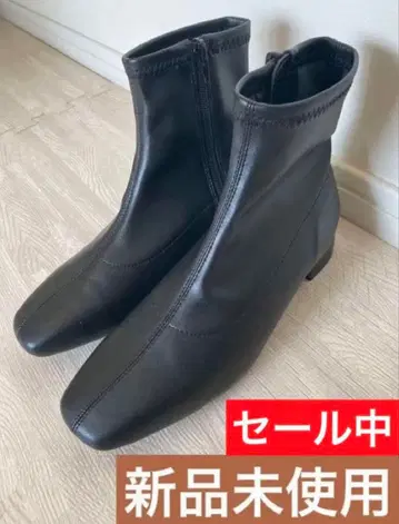 [ 새상품 ] 숏부츠 스트레치 스퀘어토 블랙 여성용