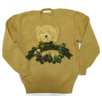 원더풀 월드 곰 모티브 울 니트