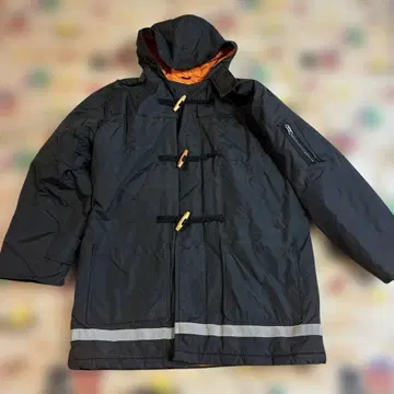 2600 후드 부착 블랙 코트 90s