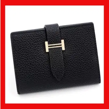 여성용 2단 접이식 지갑 여성용 걸쇠 달린 가죽 백, 럭셔리 블랙 검정