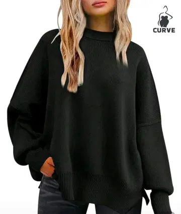 블랙 오버사이즈 니트 스웨터