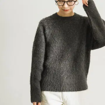 어반 리서치 시착만 한 상품 다크 그레이 모헤어 니트 긴팔 스웨터