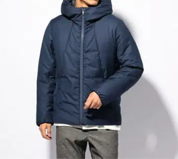 네이비 후드 부착 다운 자켓 다운 MENS BIGI