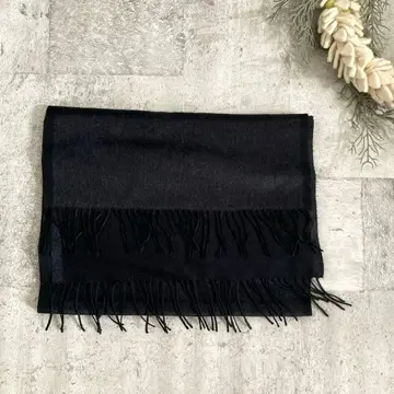 남성 머플러 비즈니스 대응 심플 블랙 캐시미어 터치