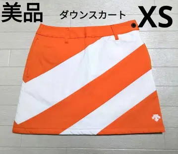 새상품급 데상트 골프 스커트 XS 다운 충전솜 오렌지 x 화이트 SS