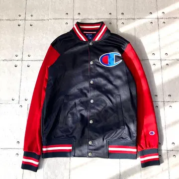 Champion 바시티 자켓 네이비 x 레드 M