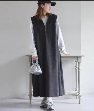 [ 새상품 ] CIAOPANIC TYPY 니트 멜톤 하프 ZIP 원피스