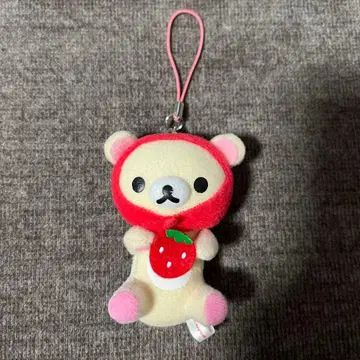 코리락쿠마 딸기 마스코트 핸드폰 클리너 스트랩