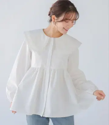 fitmore 레이스 포함 화이트 셔츠 프리 사이즈