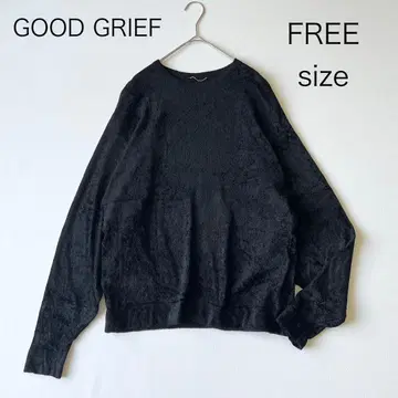 3201 [ 새상품급 ] 굿그리프 크루넥 니트 광택감 블랙 F