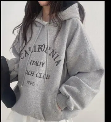 L WEGO 자수 후드티 그레이