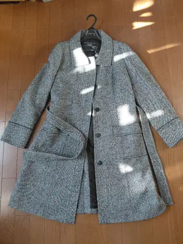 레리안 트윌 트위드 롱 코트 벨트 포함 11호