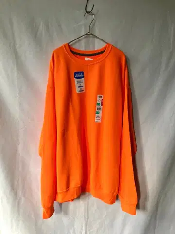 새상품 프룻 오브 더 룸 맨투맨 트레이닝복 오렌지 무지 XL