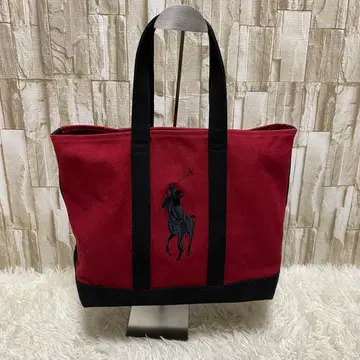 [폴로 랄프로렌] 로고 자수 토트백 빨검