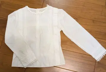 BEAMS BOY 빔즈 보이 레이스 코튼 화이트 긴팔 블라우스