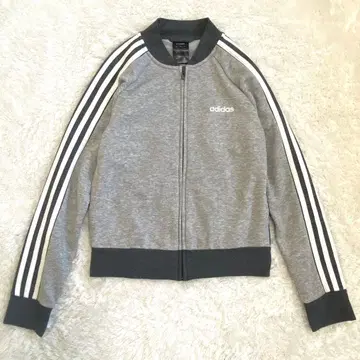 아디다스 트랙 자켓 크롭 그레이x진한 그레이 M