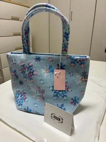 페이러 러브리 드리미 스노우 토트백 스카이블루 눈 패턴