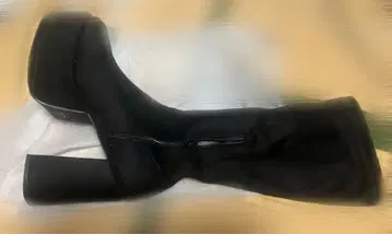 롱 부츠 통굽 블랙 무릎 아래 24cm