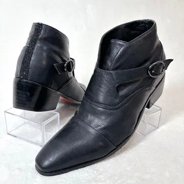 [새상품급] endevice 천연 가죽 힐 부츠 27cm 블랙 소가죽