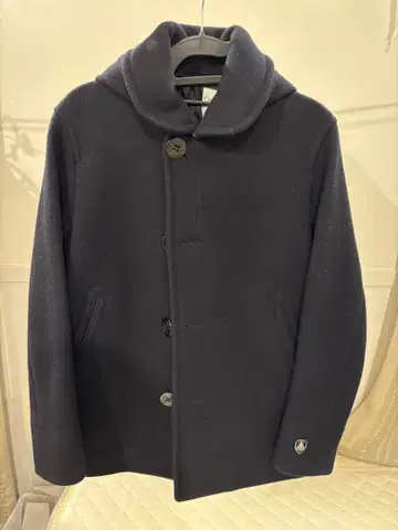 오르치발 후드 부착 네이비 코트