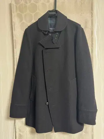 남성용 P코트 블랙 숏 기장 아우터