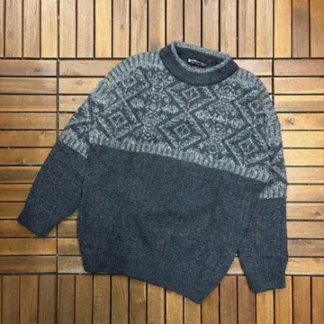 90s 영국제 St Michael 노르딕 무늬 니트 풀오버