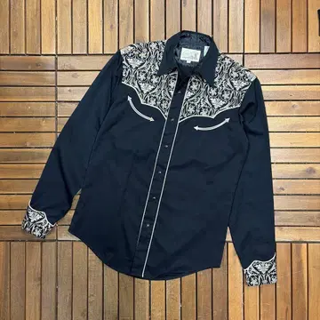 새상품급 80s 90s Roper 로퍼 빈티지 자수 긴팔 셔츠