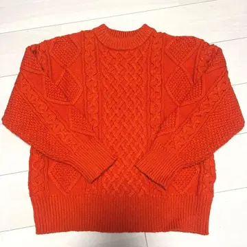 FREAK'S STORE 오렌지 케이블 니트 스웨터 사이즈 F