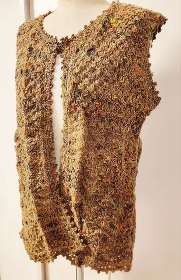 손뜨개질 베스트 멀티 컬러 브라운 계열 여성용