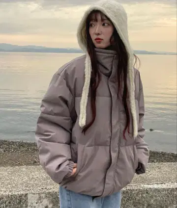 [ PICSAS ] 발수/방풍 오버 사이즈 하이넥 볼륨 패딩 자켓